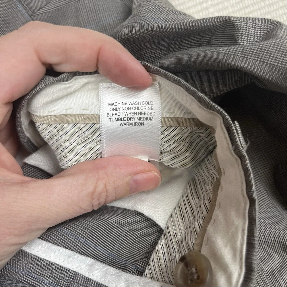 Banana‎ Republic Mens 34x32 Gray Glen Plaid Pants Dark Academia Preppy Old Money